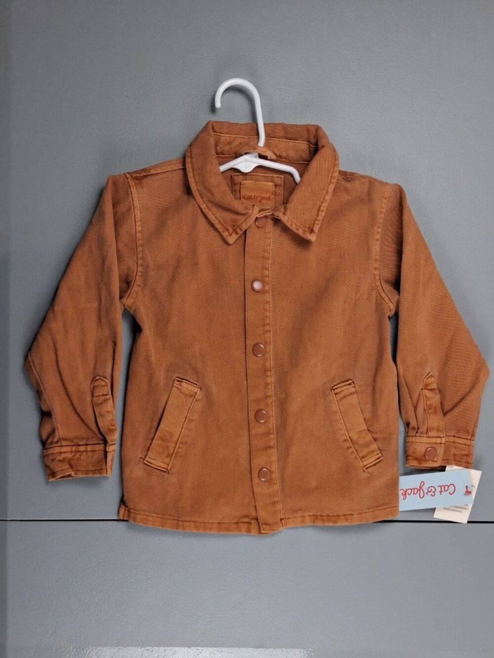 NWT Cat & Jack Toddler Boys Twill Snap Front Jacket - 3 T